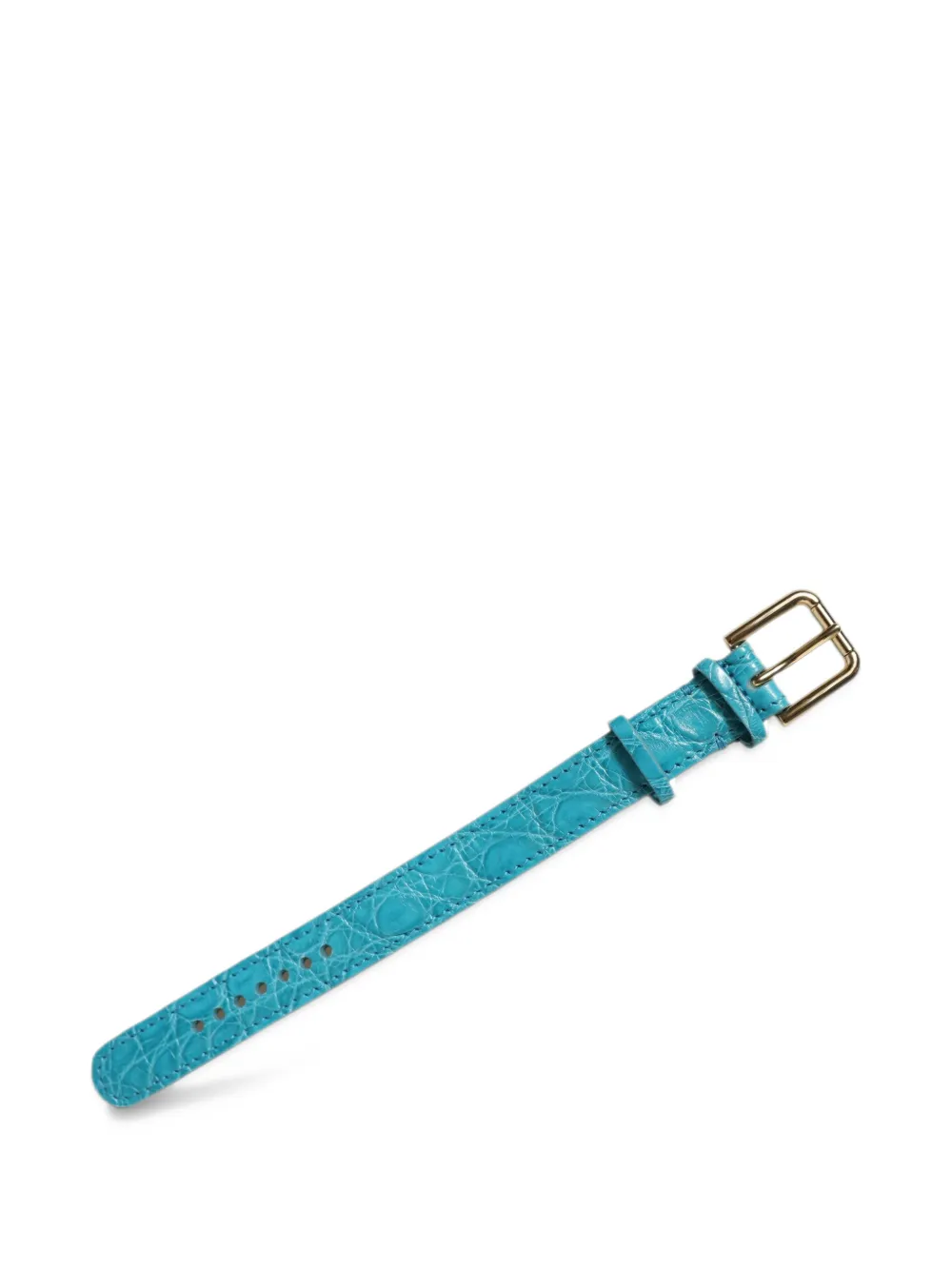 Dolce & Gabbana Armband met krokodillen-reliëf en gesp Blauw