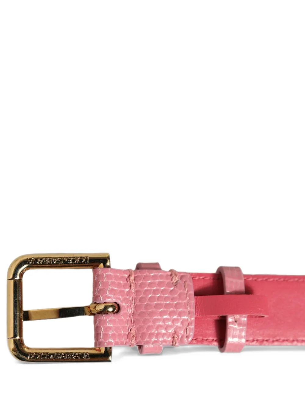 Dolce & Gabbana Leren armband met textuur Roze