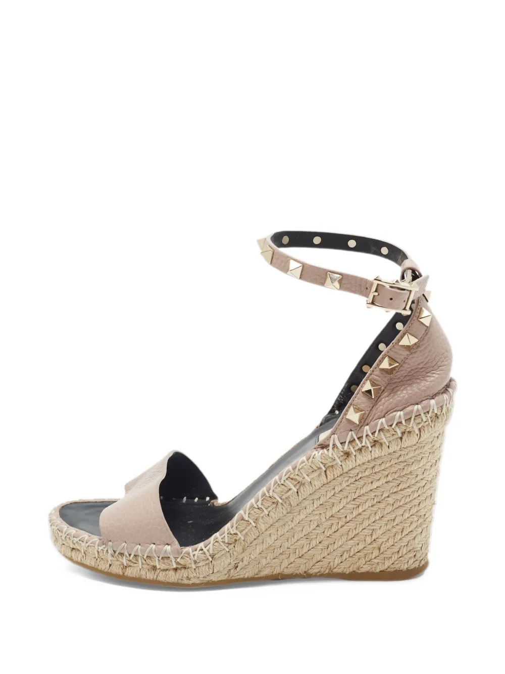 Valentino Garavani Pre-Owned Rockstud wedge espadrilles - Neutrals