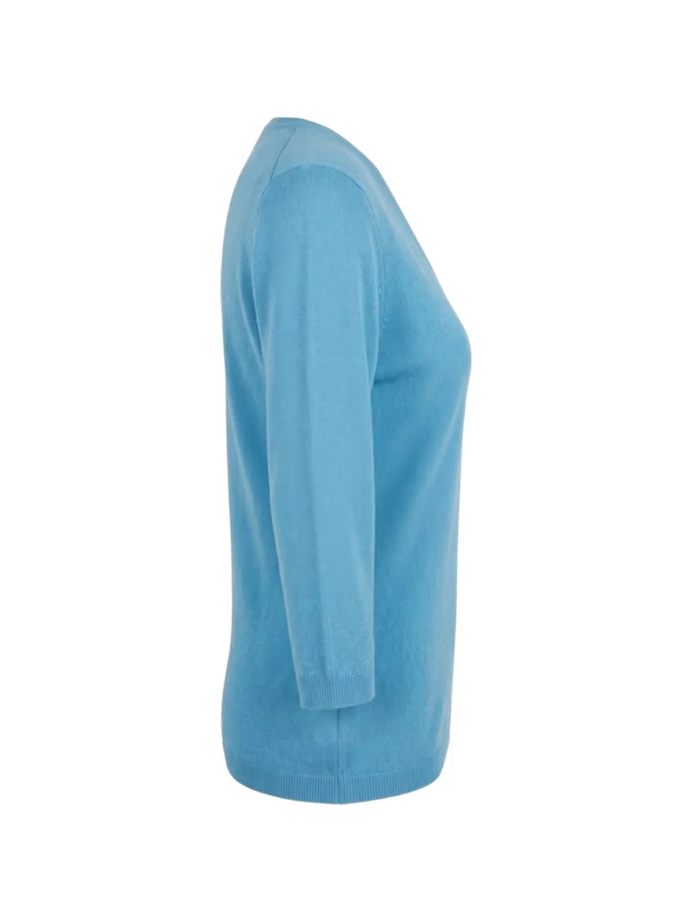Malo Trui met cropped mouwen en V-hals Blauw
