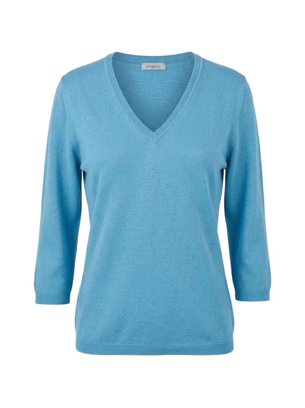 Malo Trui met cropped mouwen en V-hals Blauw