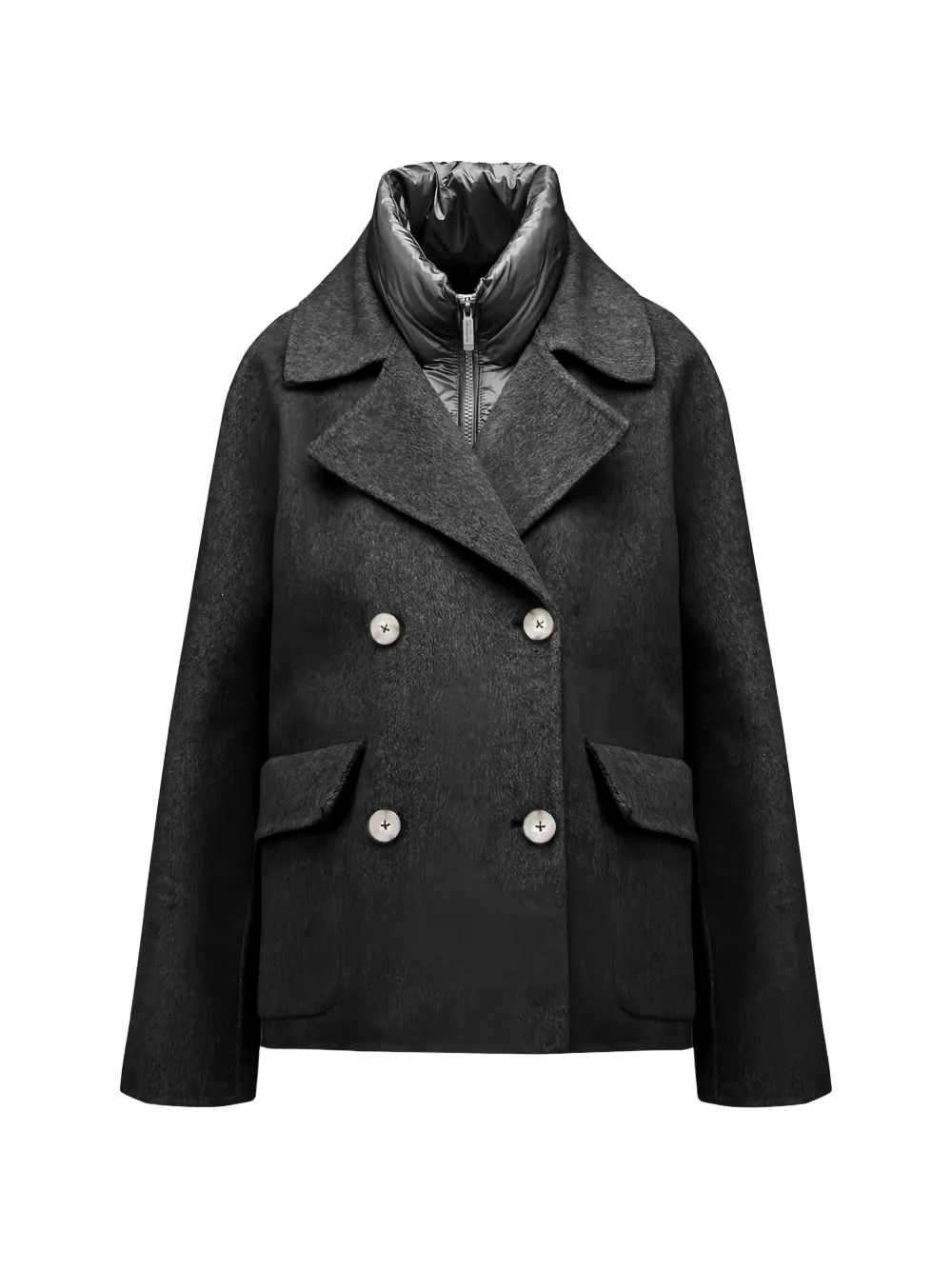 bomboogie padded-insert double-breasted coat - Noir