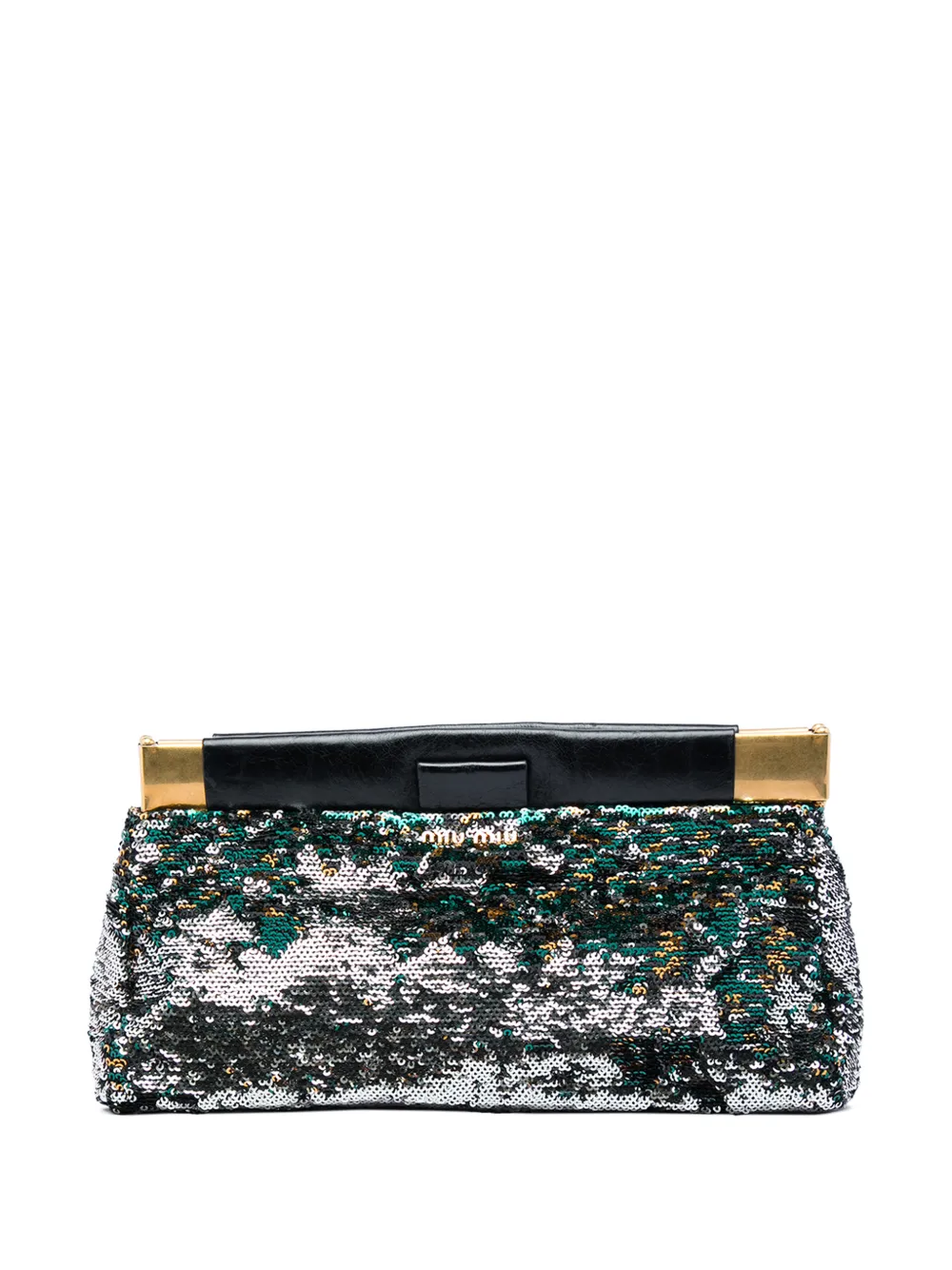 Miu Miu Pre-Owned 2010-2026 Sequin Frame clutch bag - Nero