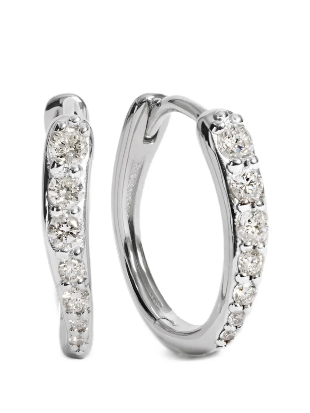 Monica Vinader Riva pavé-diamond small hoop earrings - Argento