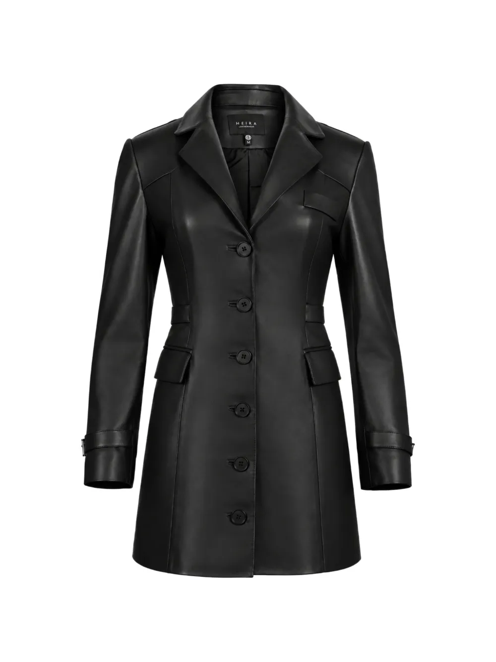 HEIRA LEATHERWEAR buckle-detail lambskin mini dress - Nero