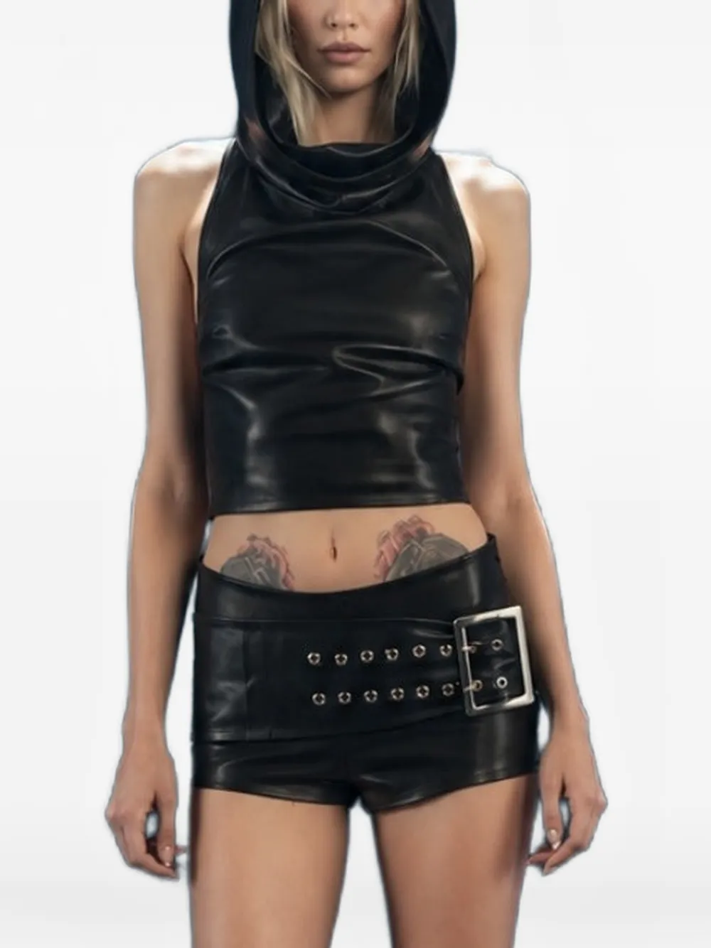 HEIRA LEATHERWEAR Eclipse backless top - Nero