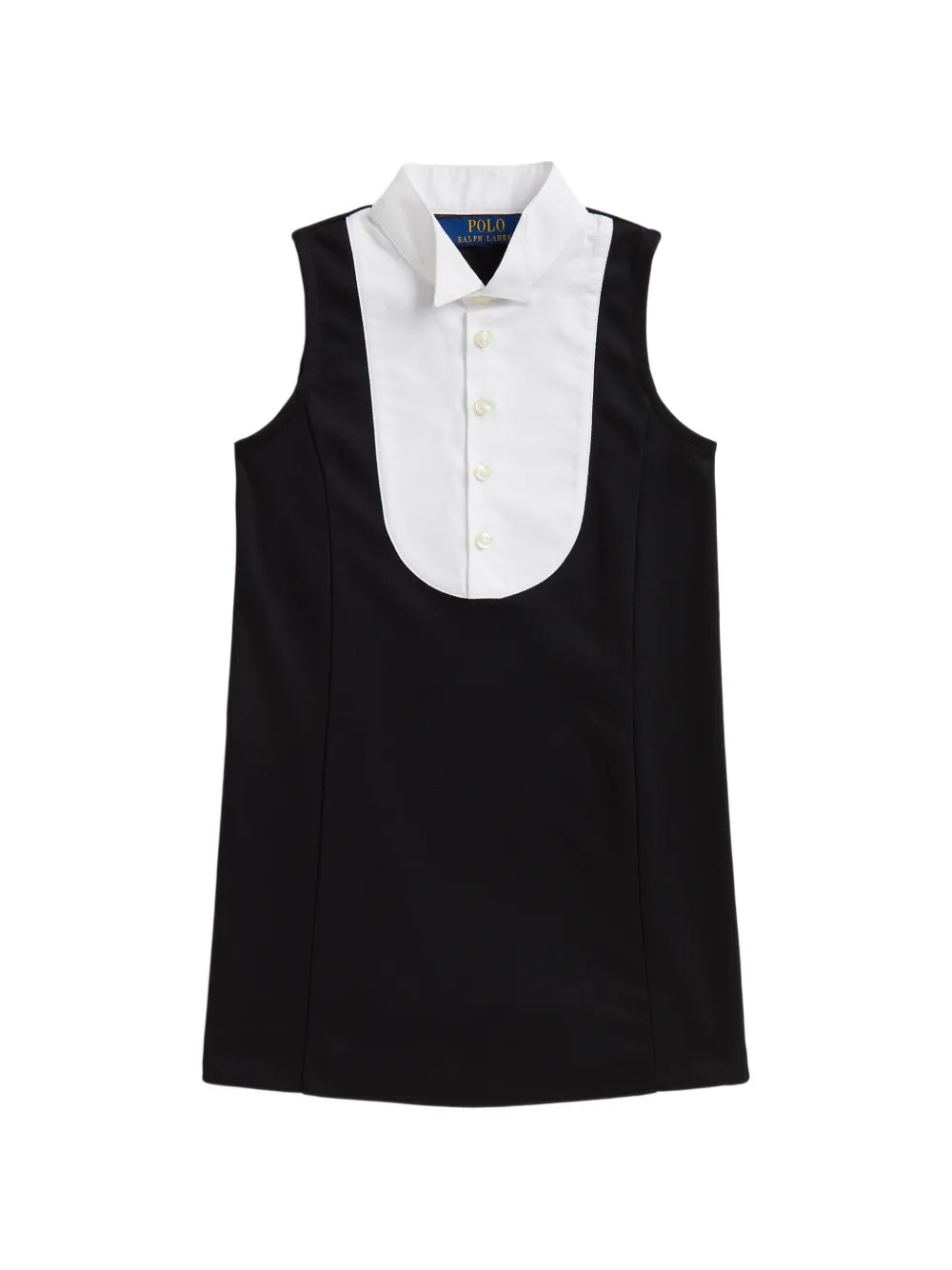 POLO RALPH LAUREN KIDS tuxedo cotton-blend sleeveless dress - Noir