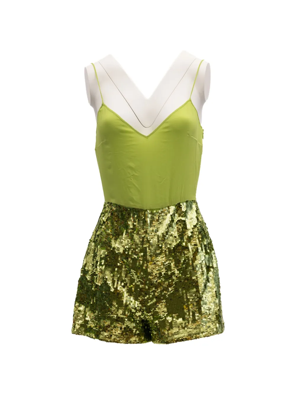 Valentino Garavani sequin-embellished lace jumpsuit Groen