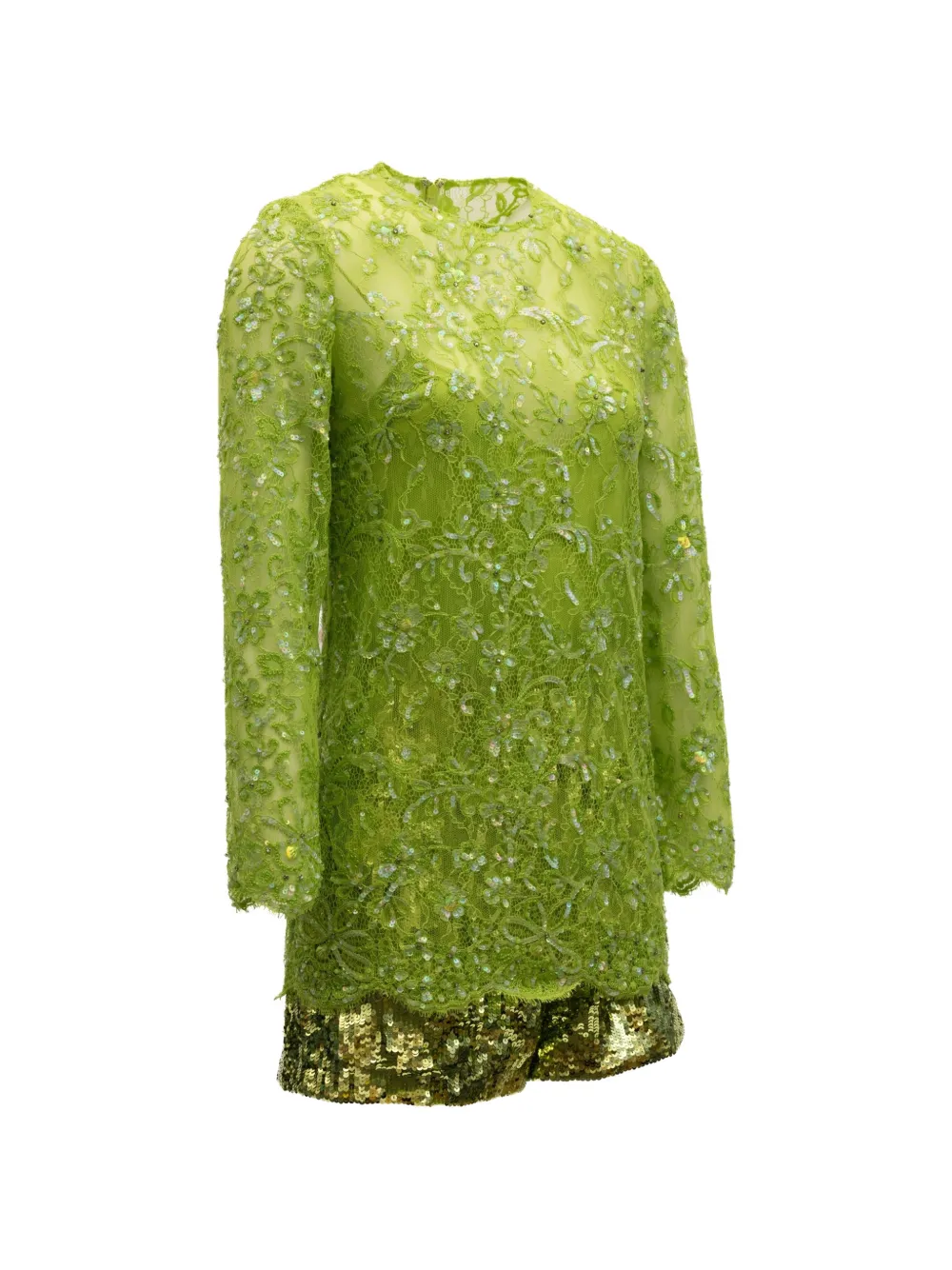 Valentino Garavani sequin-embellished lace jumpsuit Groen