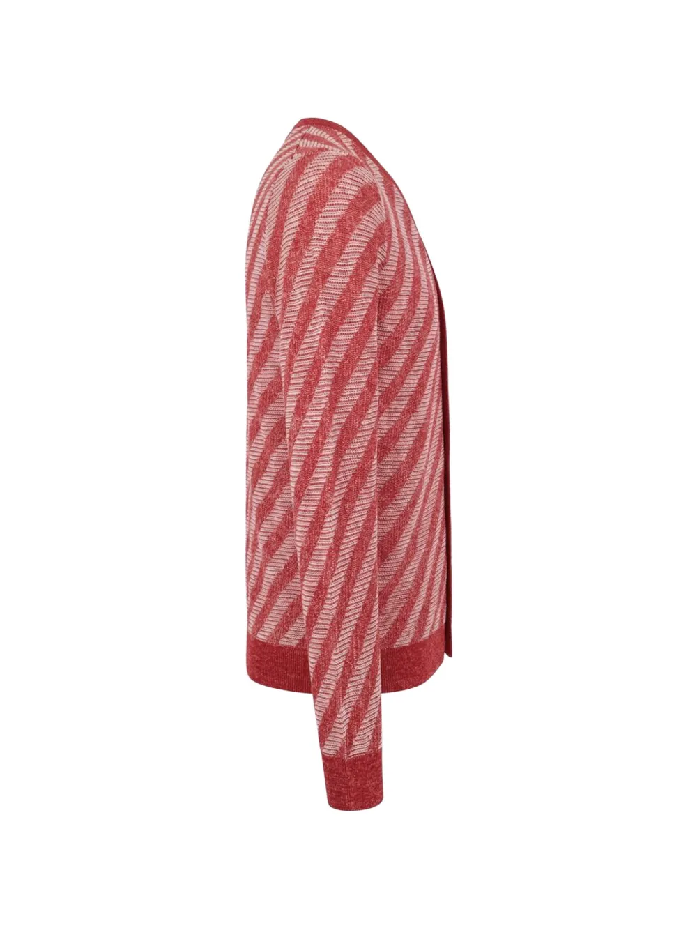 Malo Linnen vest met diagonale streep Rood