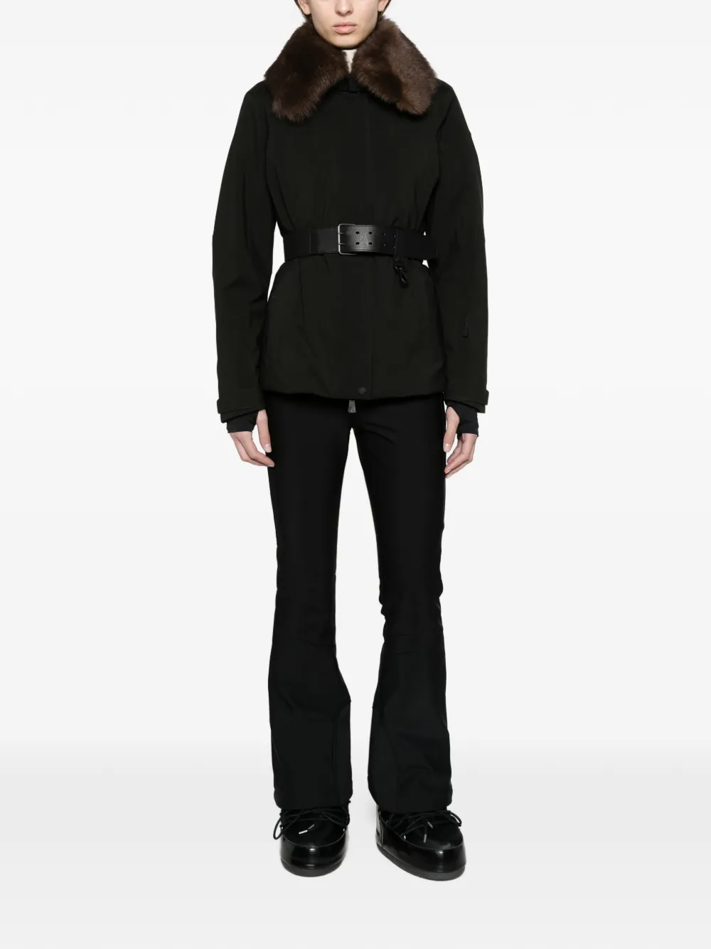 Moncler Grenoble Vizelles shearling-trimmed ski jacket Zwart