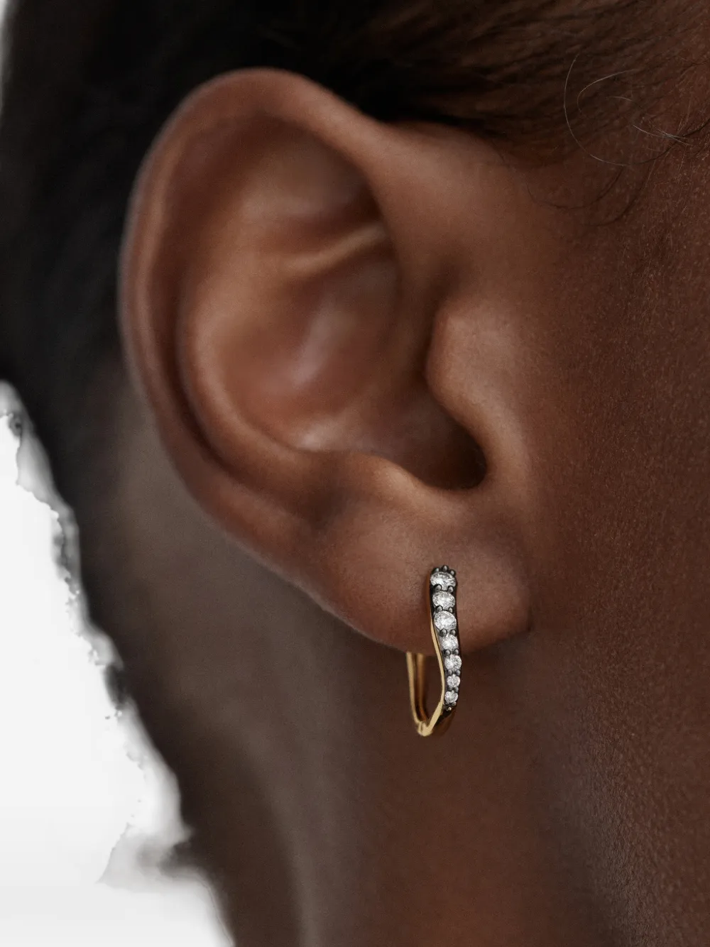 Monica Vinader Riva pavé diamond hoop earrings - Oro