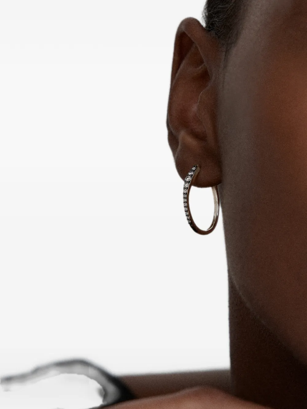 Monica Vinader Riva pavé diamond hoop earrings - Argento