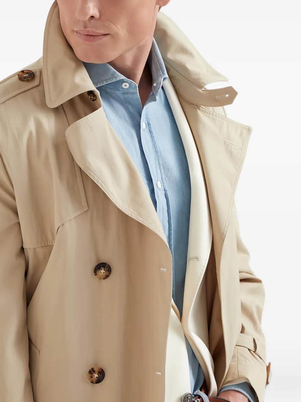 Brunello Cucinelli double-breasted trench coat Beige