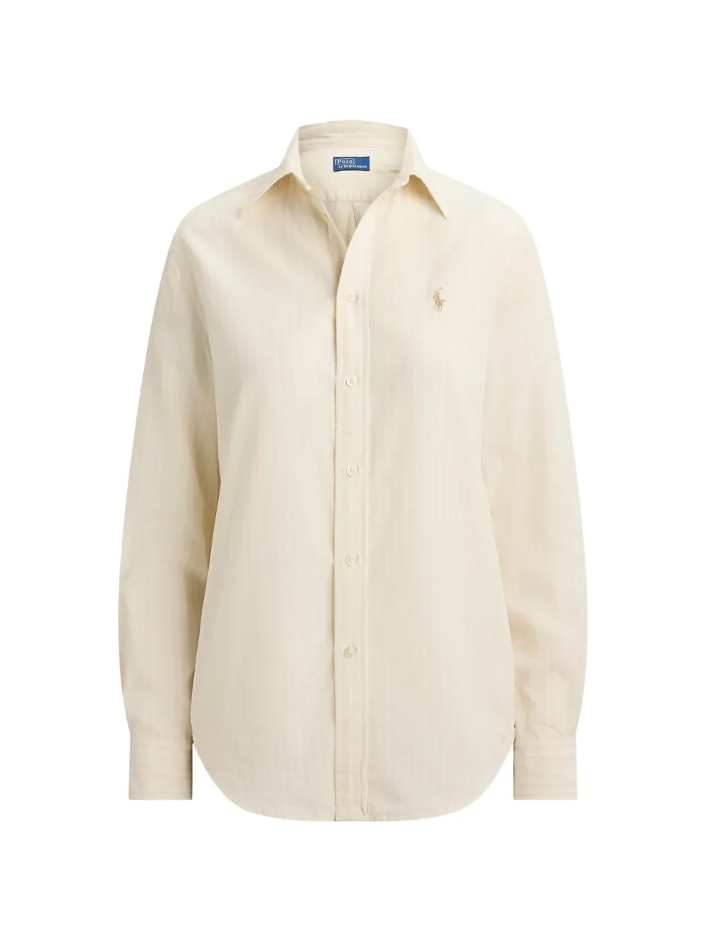 Polo Ralph Lauren classic-fit striped cotton-linen shirt - Toni neutri