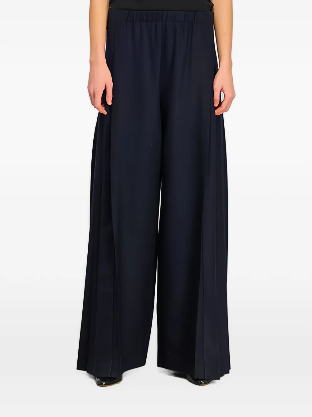 Semicouture Ceara pleated palazzo pants Blauw
