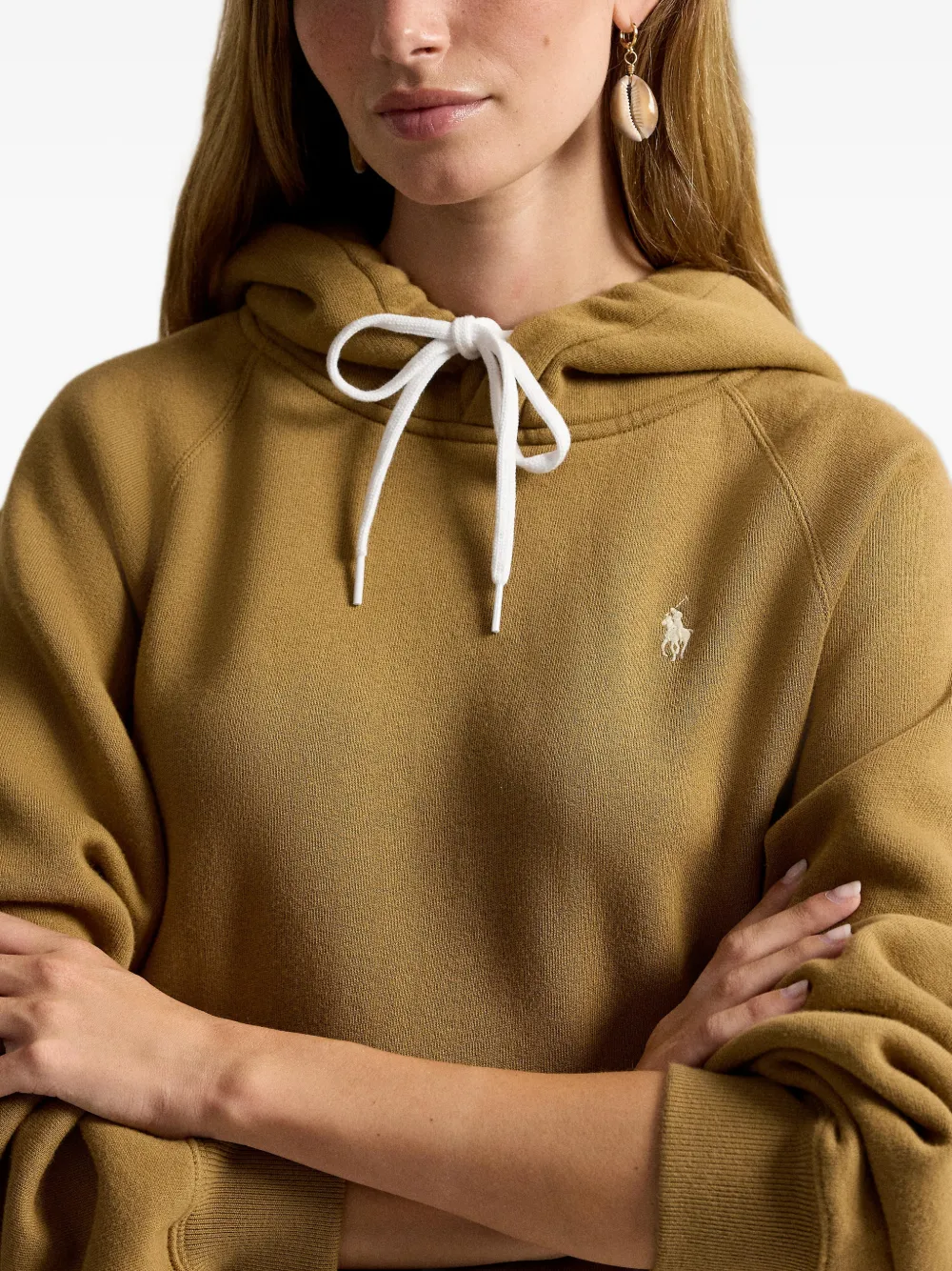 Polo Ralph Lauren Shrunken Fit fleece hoodie Bruin
