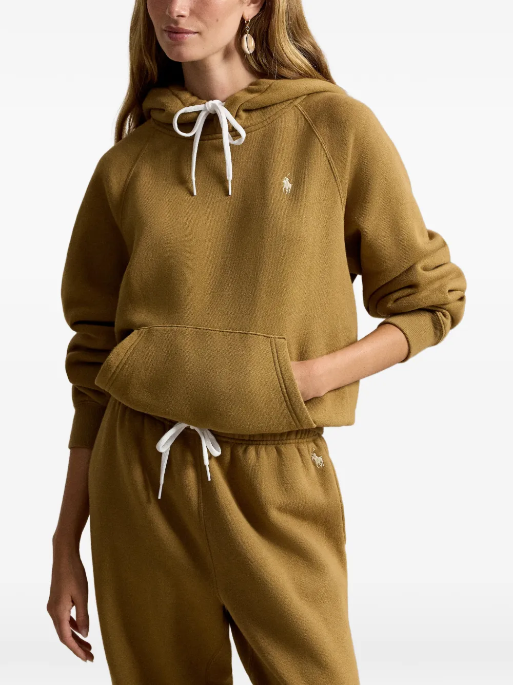 Polo Ralph Lauren Shrunken Fit fleece hoodie Bruin