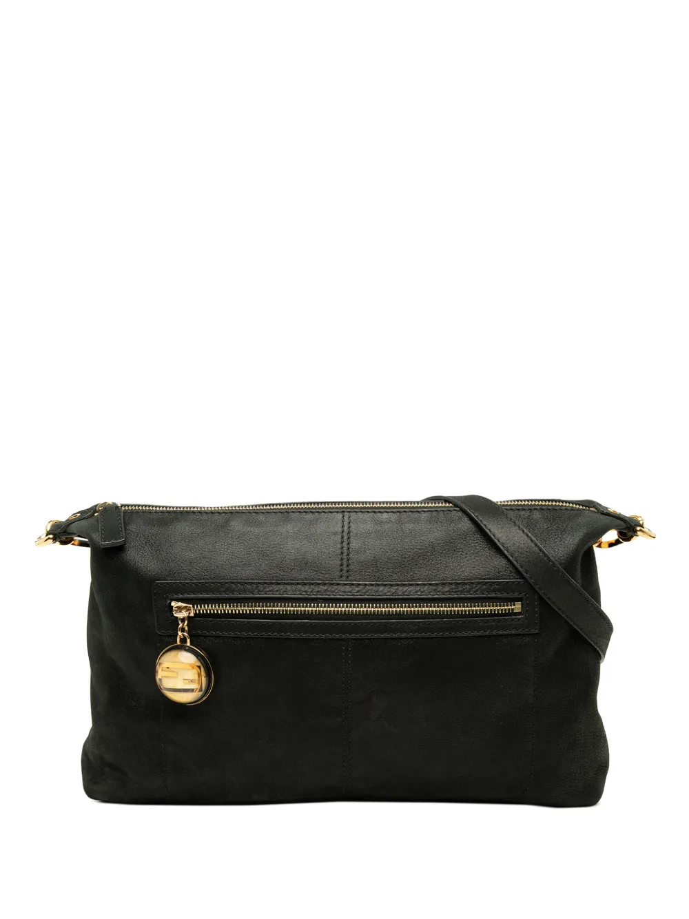 Fendi Pre-Owned 2010-2026 Metallic Calfskin Vitello Savana Forever crossbody bag - Black