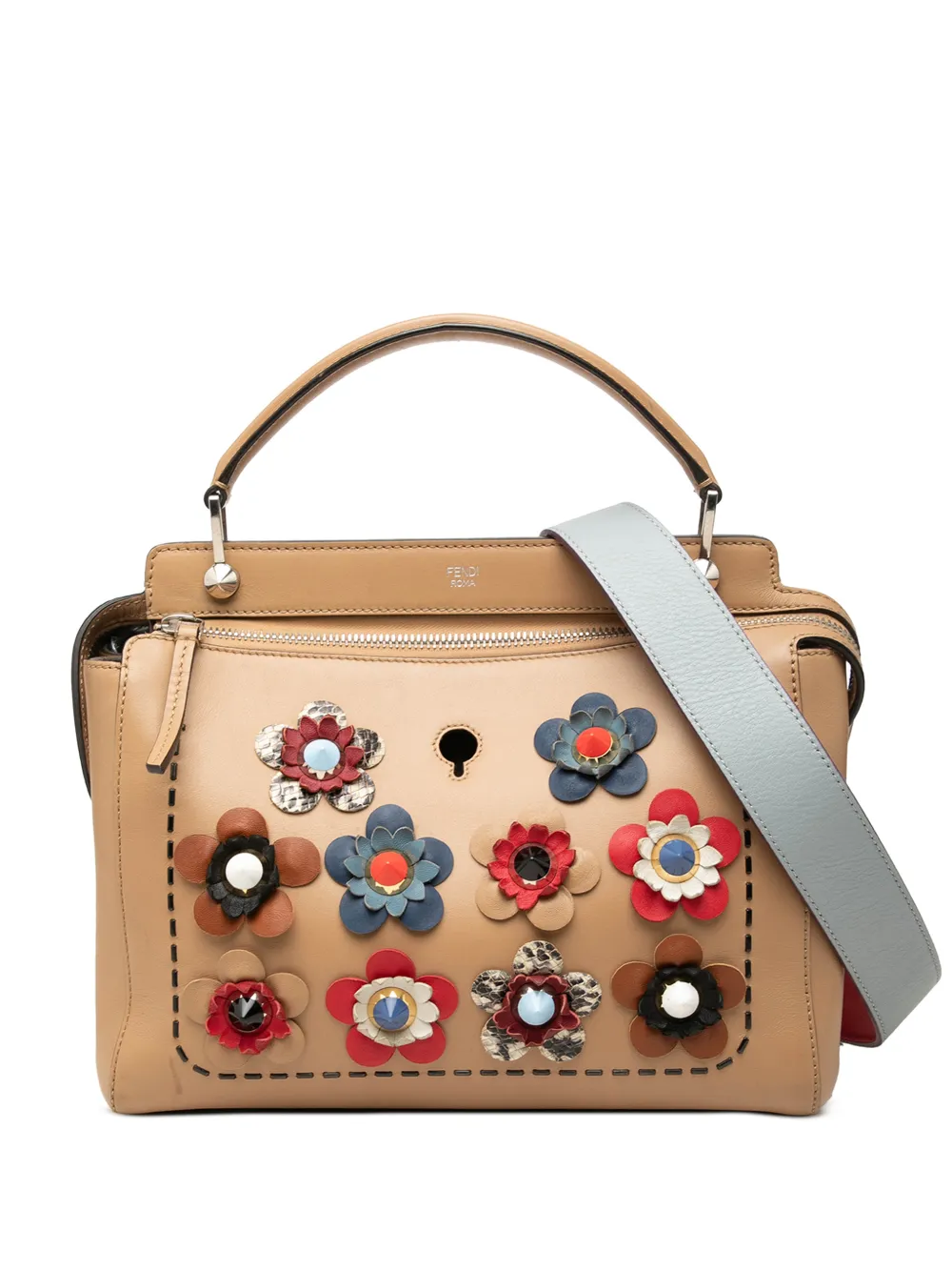 Fendi Pre-Owned 2010-2026 Medium Leather Flowerland Dotcom satchel - Brown