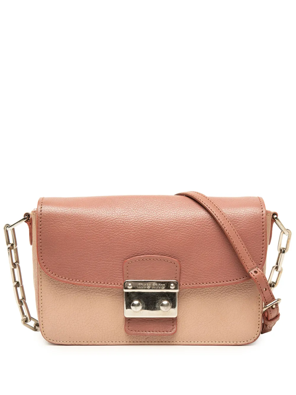 Miu Miu Pre-Owned 2010-2026 Bicolor Goatskin Madras crossbody bag - Marrone