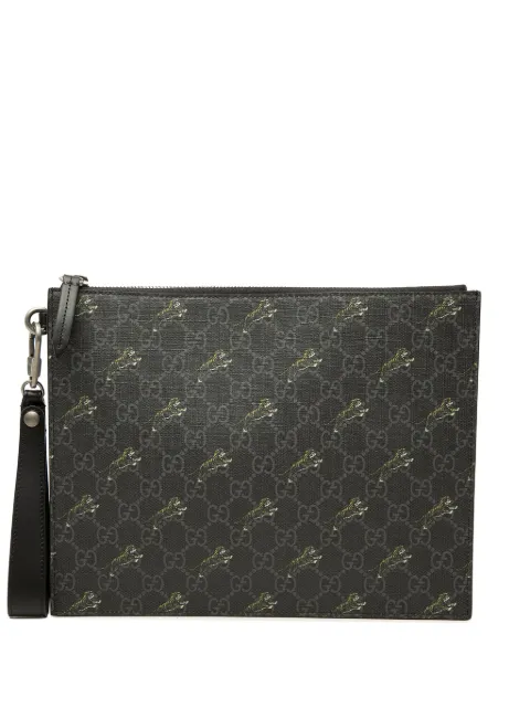 Gucci Pre-Owned 2016-2026 GG Supreme Tigers Zip Wristlet Pouch clutch bag