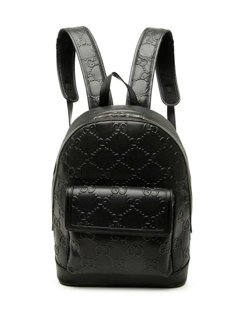 Gucci Pre-Owned mochila de piel de becerro con motivo GG en relieve 2016-2026