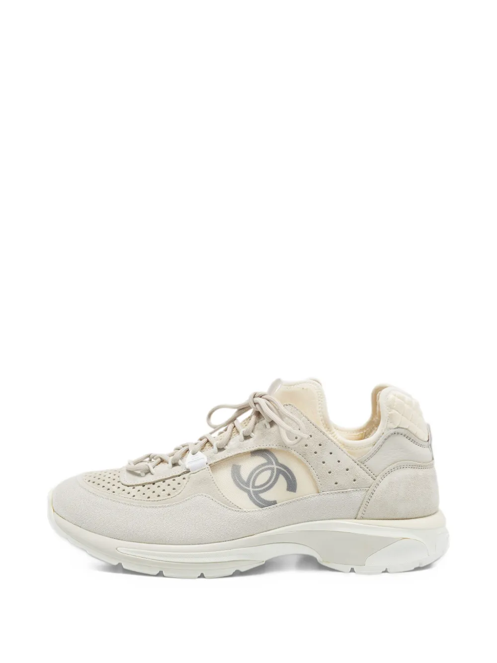 CHANEL Pre-Owned CC suede sneakers - Gris CHANEL Pre-Owned CC suede sneakers - Gris