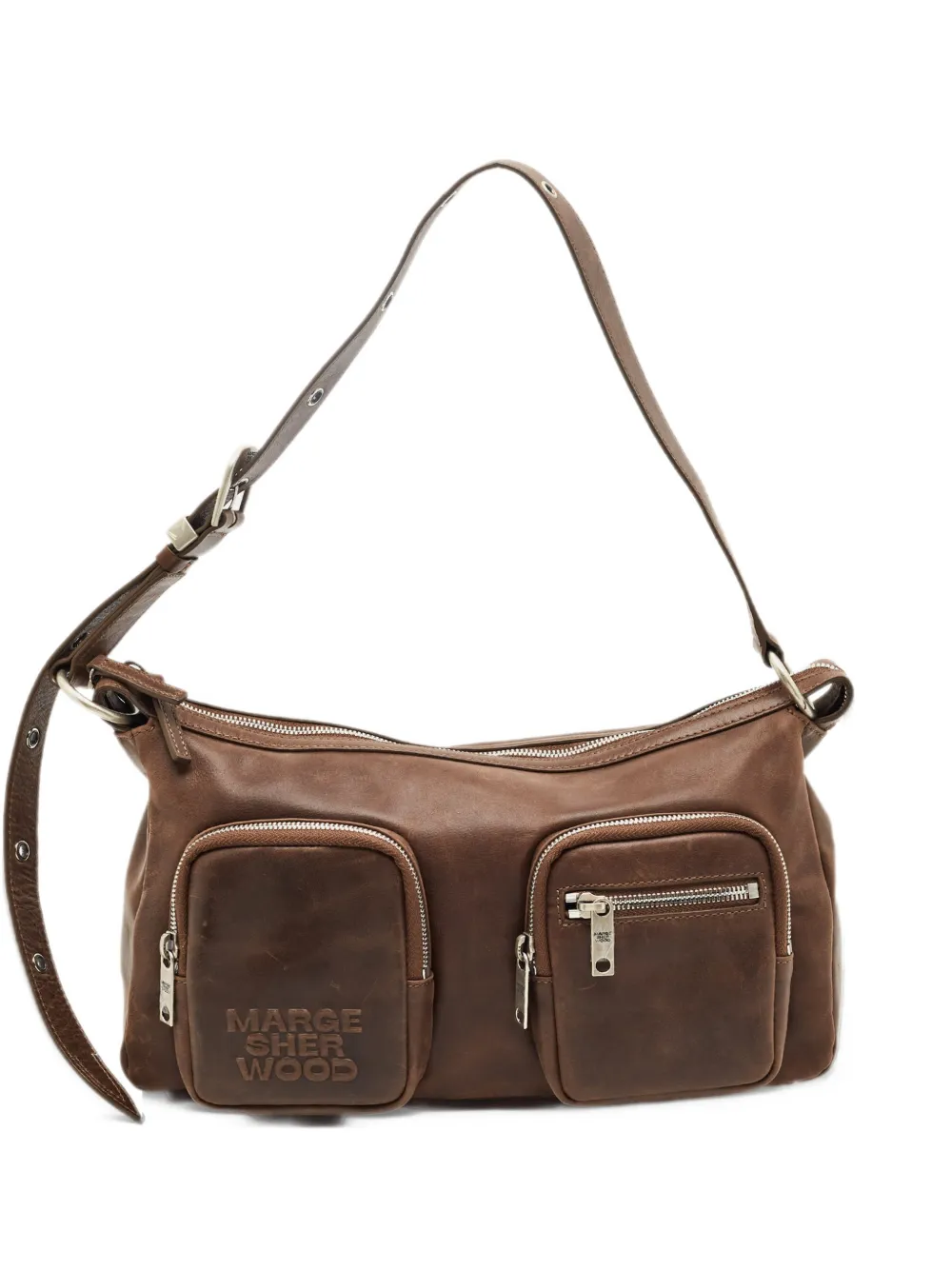 MARGESHERWOOD Outpocket leather tote bag - Marrone