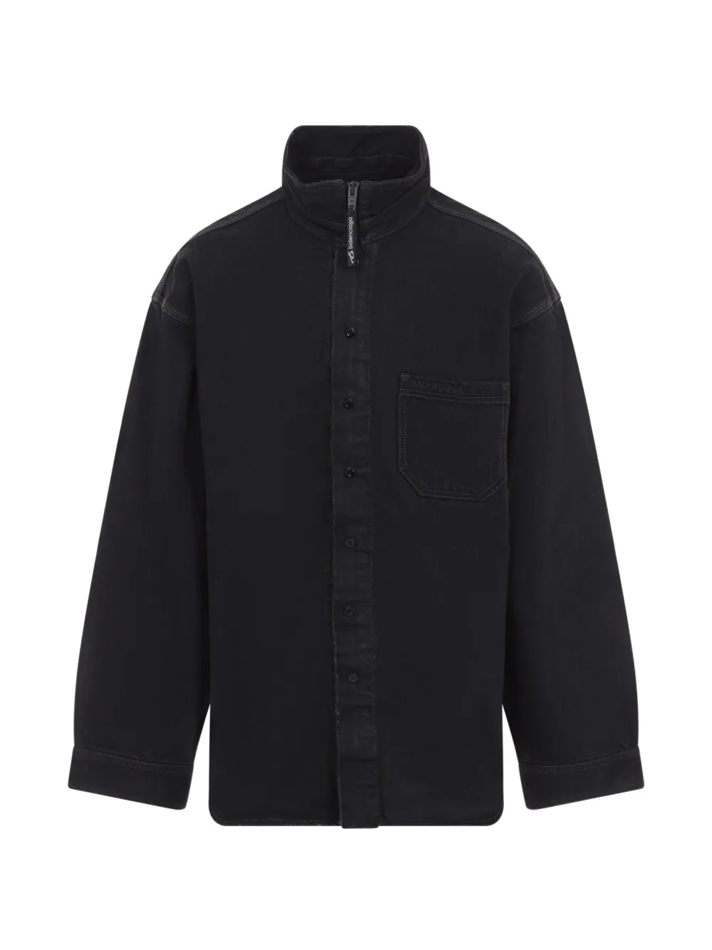 Balenciaga zip-up cotton overshirt - Nero