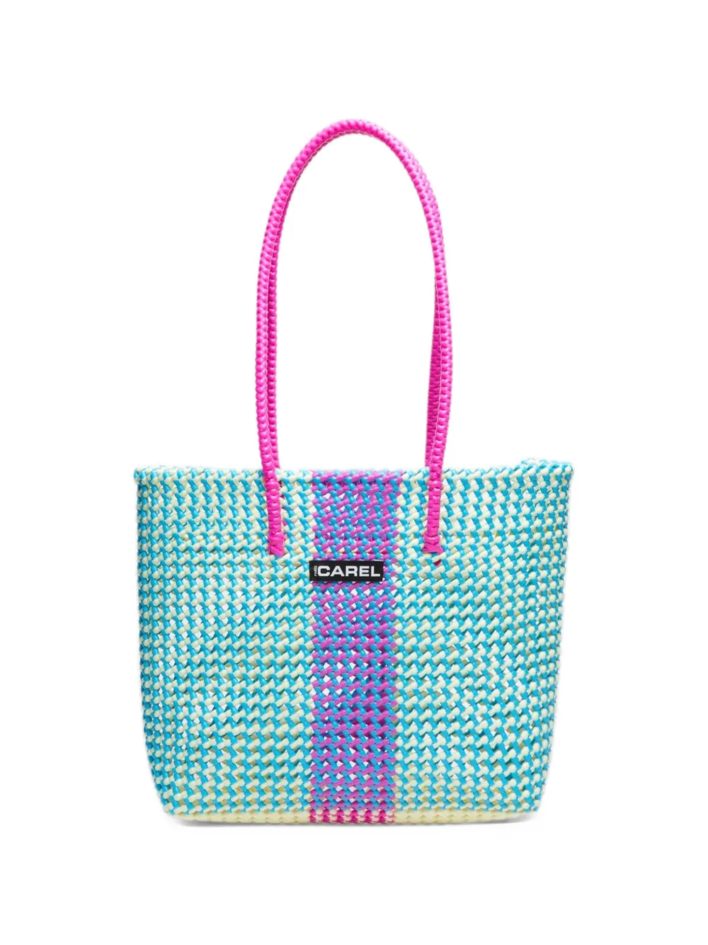 Carel Paris Scoubidou woven tote bag Blauw