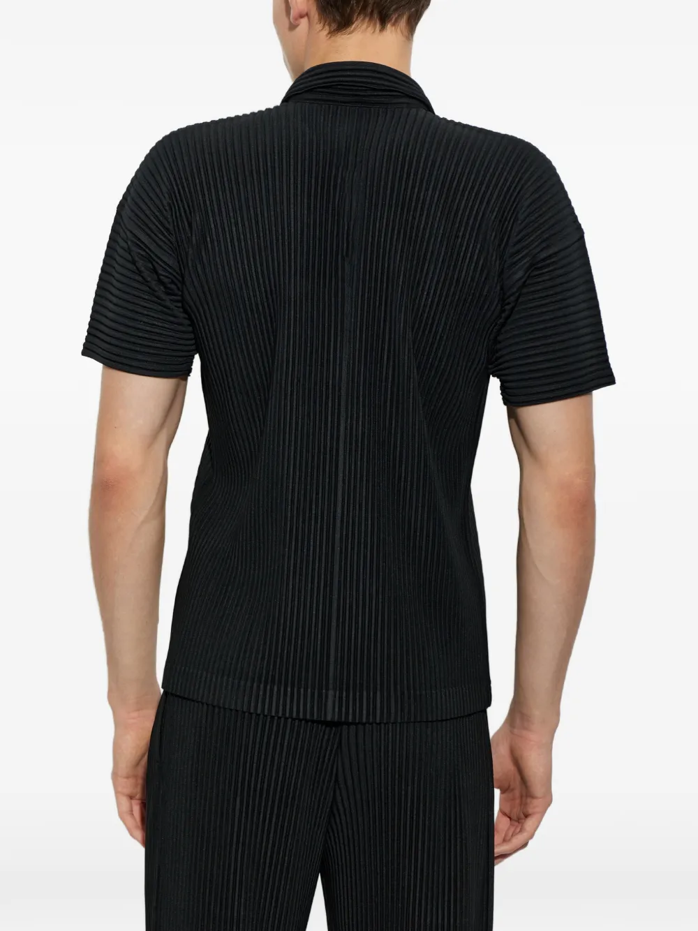 Homme Plissé Issey Miyake pleated polo shirt Zwart