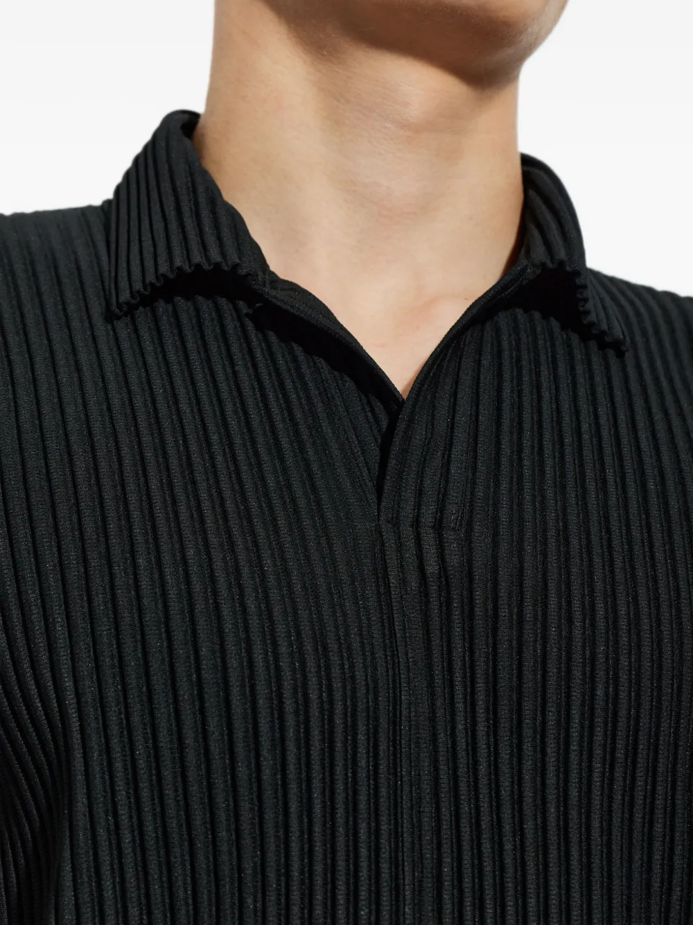 Homme Plissé Issey Miyake pleated polo shirt Zwart