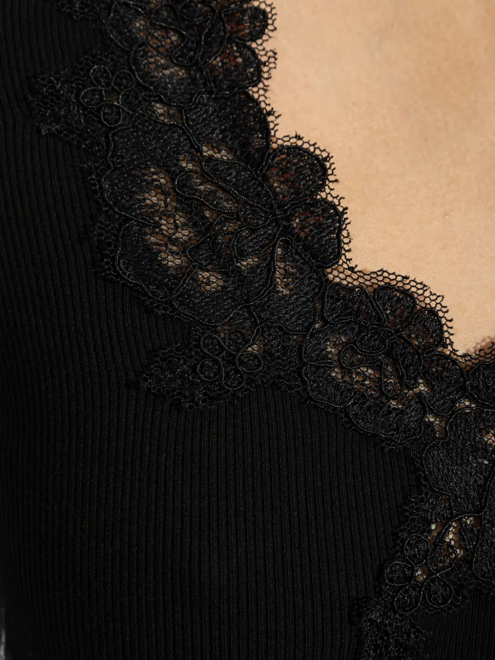 ZIMMERMANN lace trim T-shirt Zwart