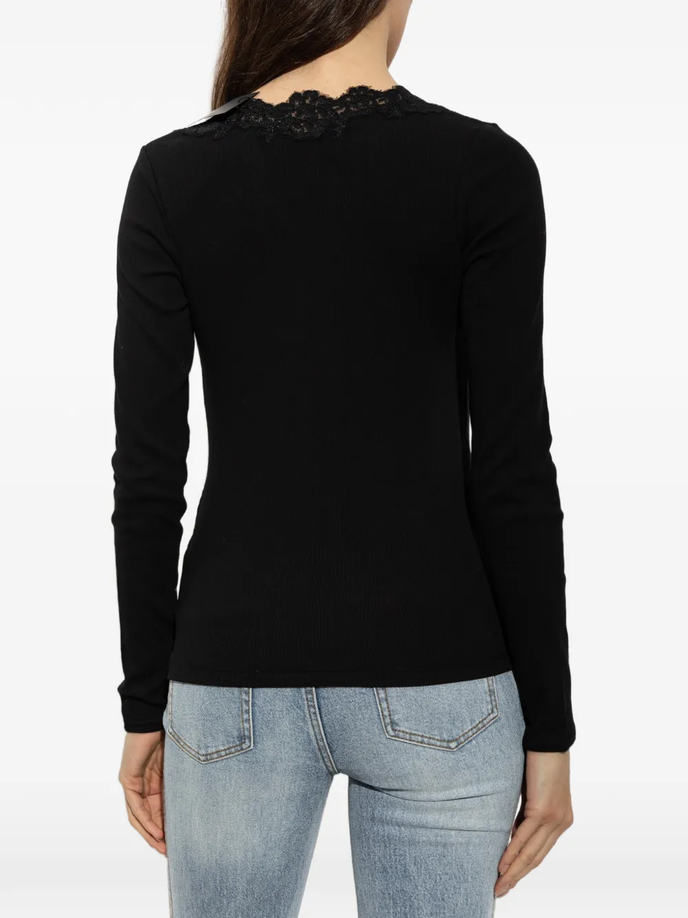 ZIMMERMANN lace trim T-shirt Zwart