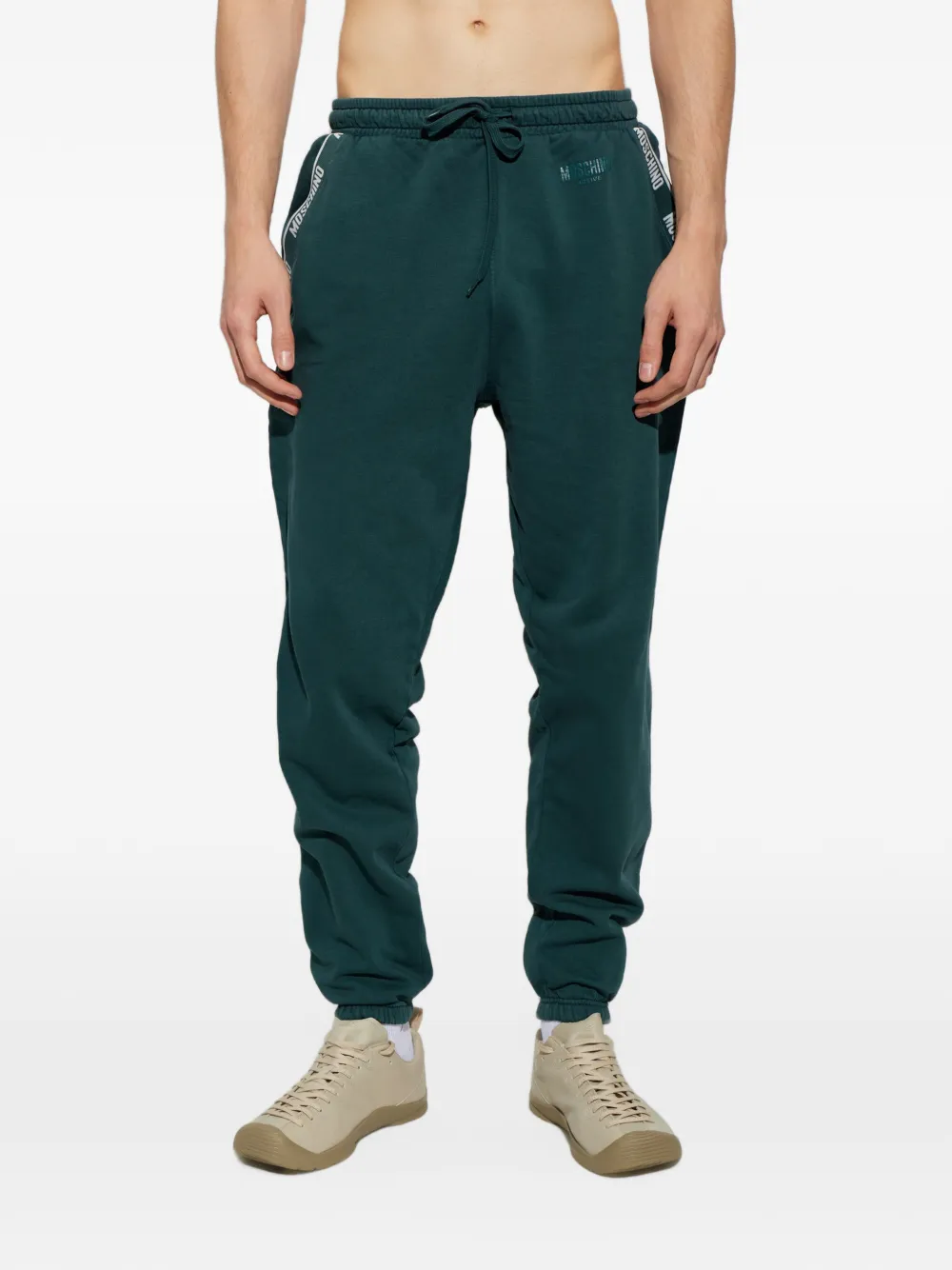 Moschino logo-tape track pants - Verde