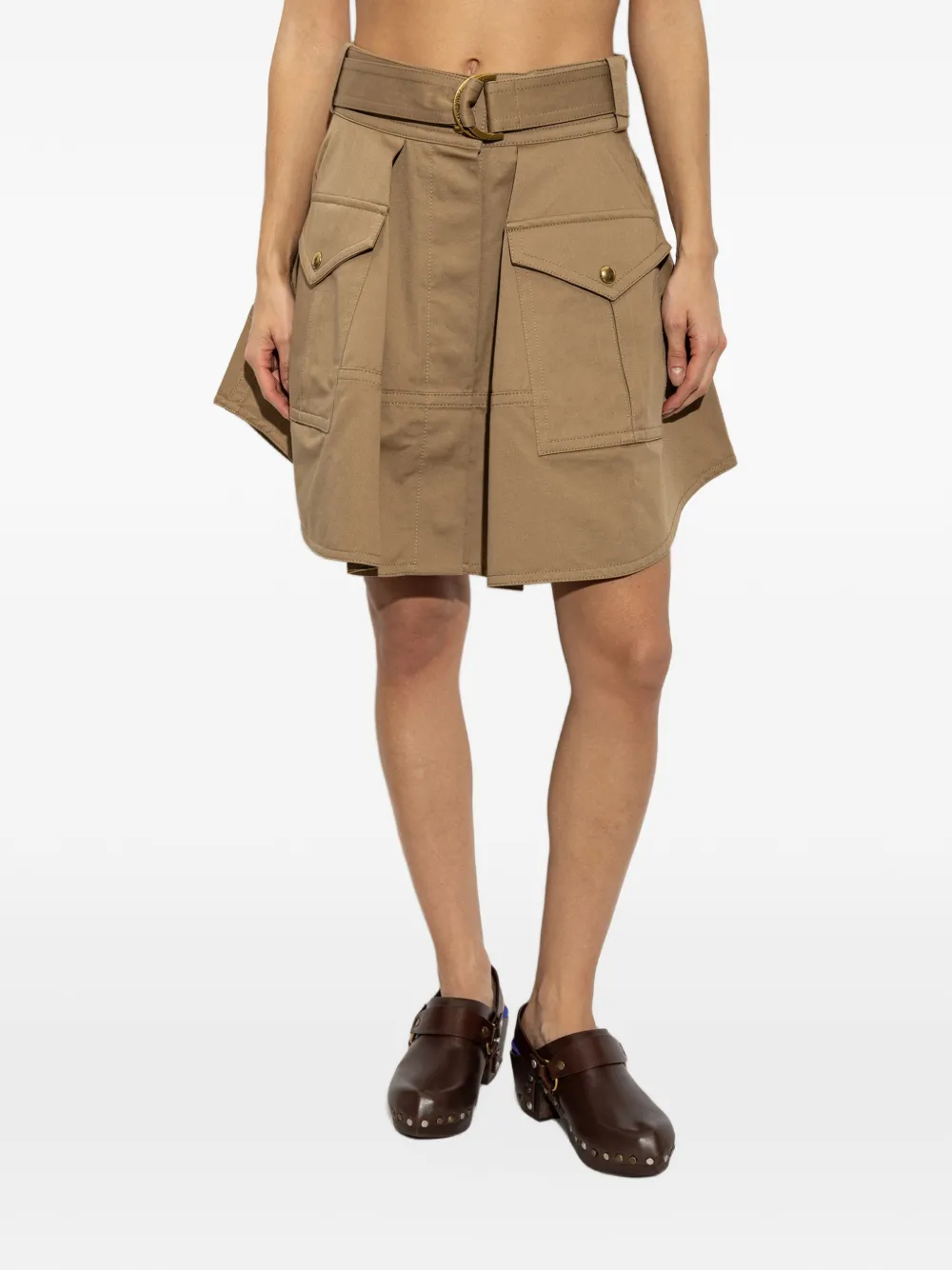 ZIMMERMANN Clash drill utility mini skirt Bruin