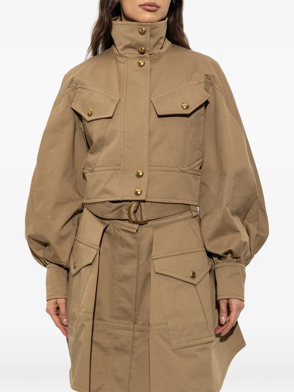 ZIMMERMANN Clash drill utility bomber jacket Beige