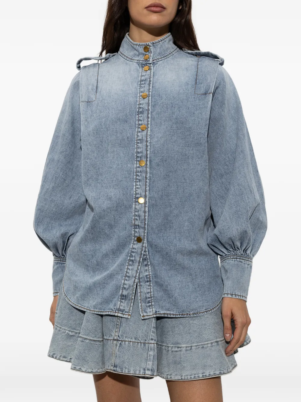ZIMMERMANN denim utility shirt Blauw