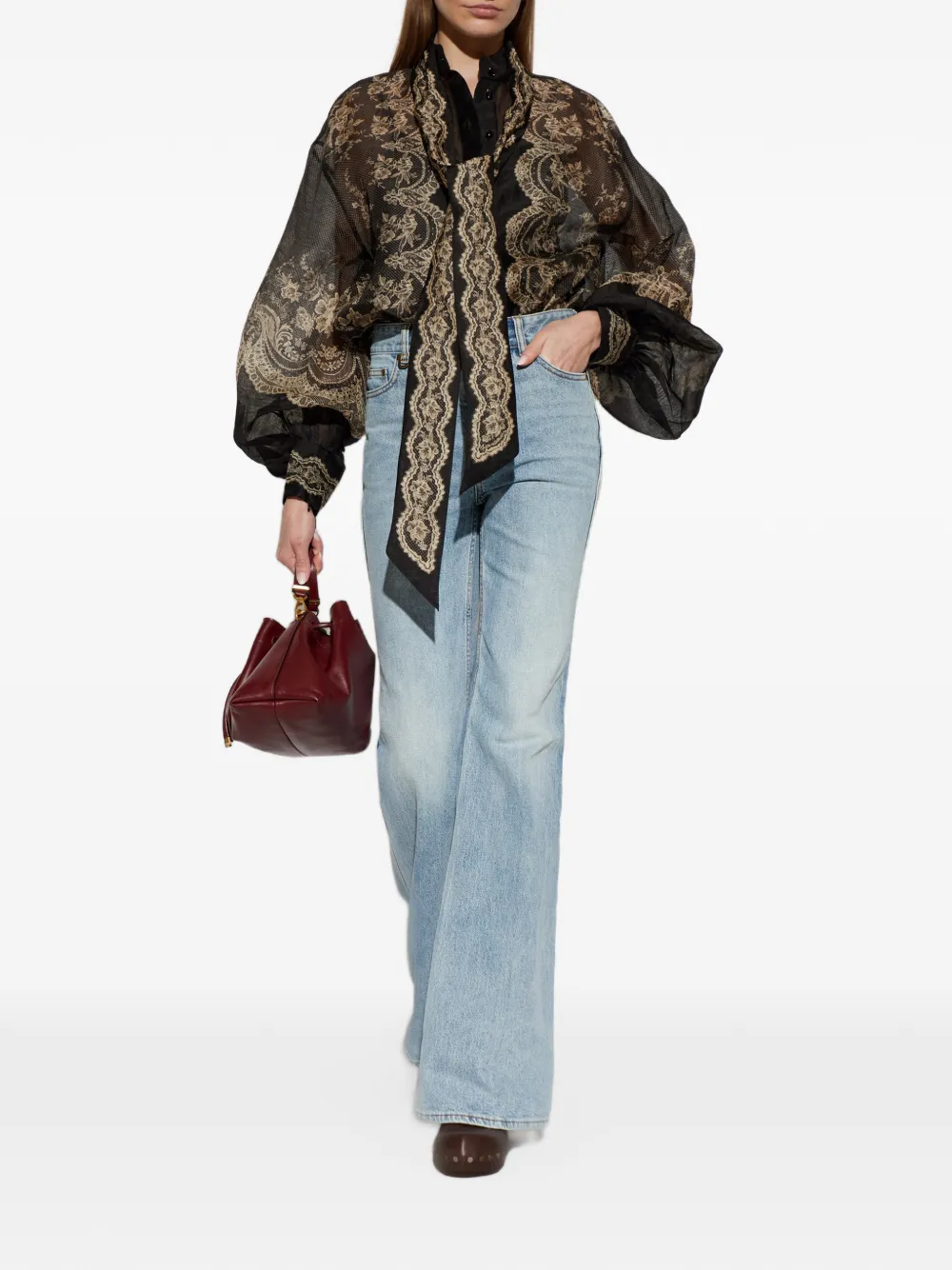 ZIMMERMANN clash-tie blouse Zwart