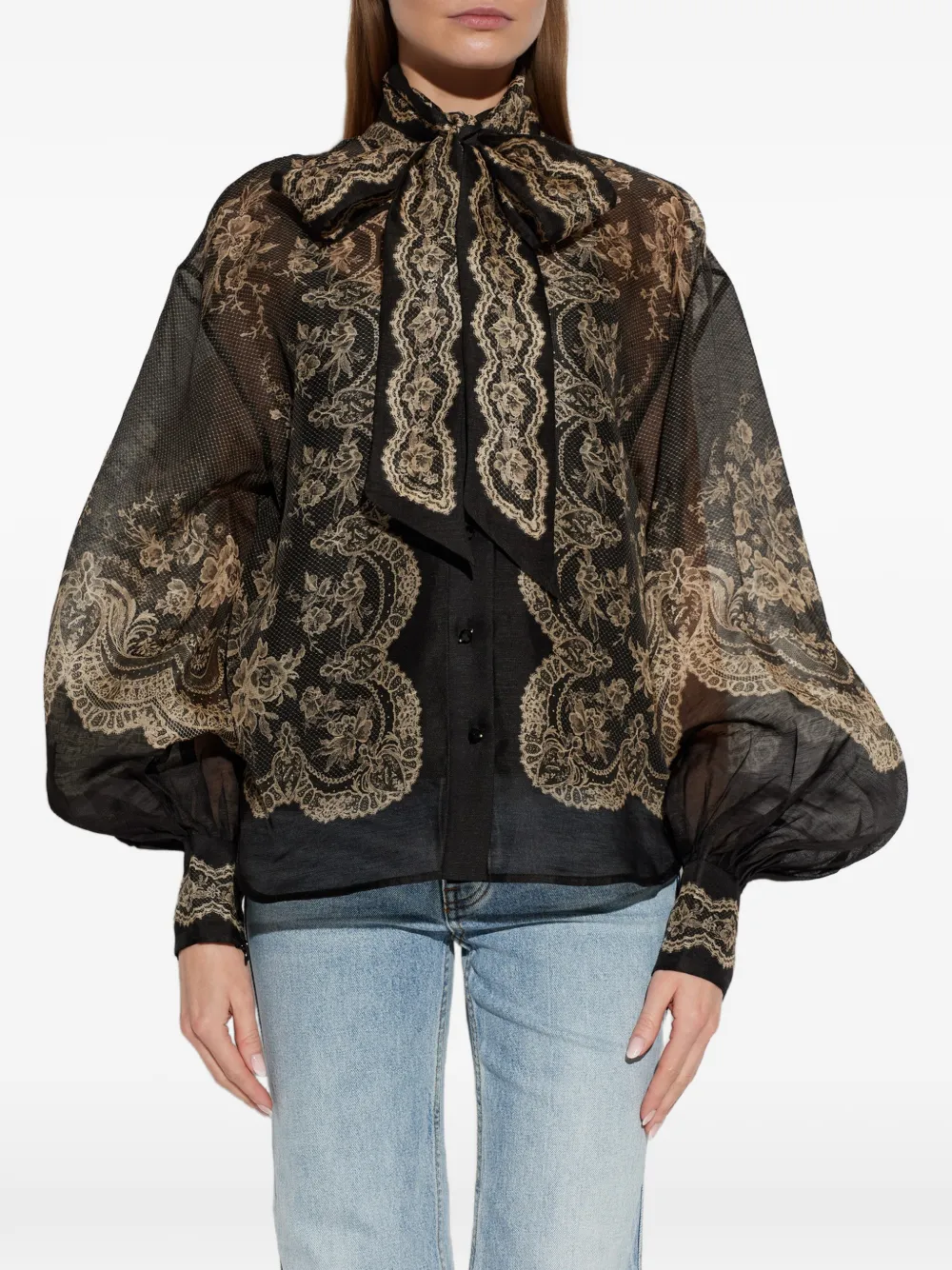 ZIMMERMANN clash-tie blouse Zwart