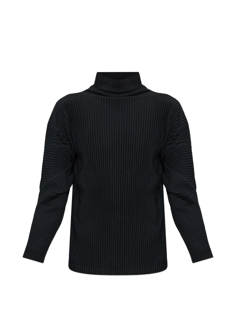 Homme Plissé Issey Miyake pleated stand-up collar T-shirt - Nero