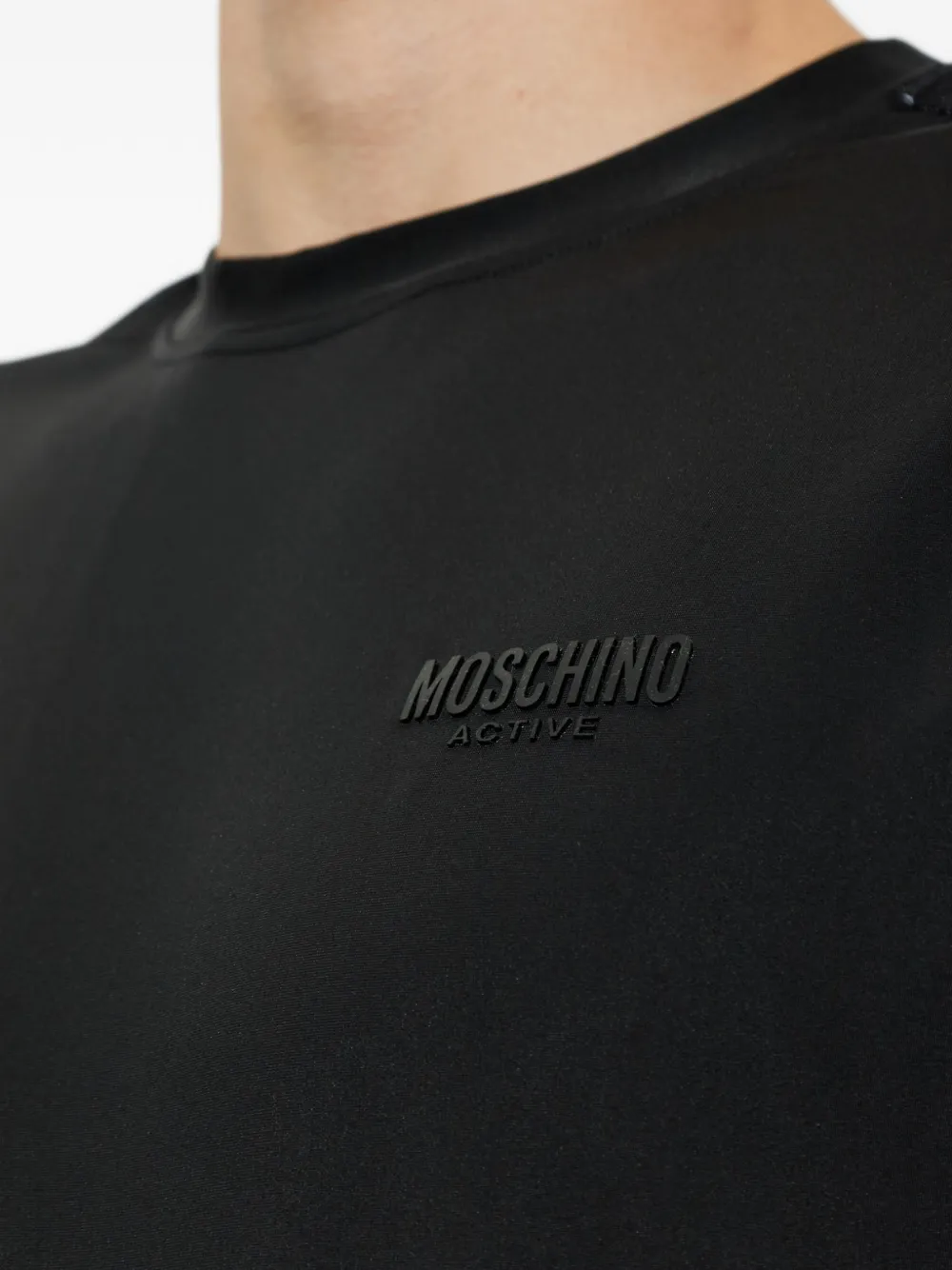 Moschino Active T-shirt met logoband Zwart