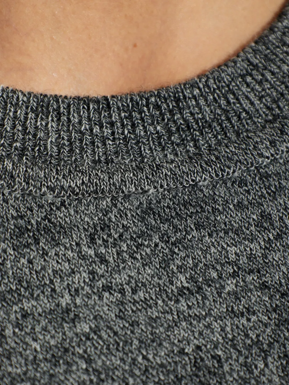 Issey Miyake Handsome Knit round-neck puff-sleeve sweater Grijs