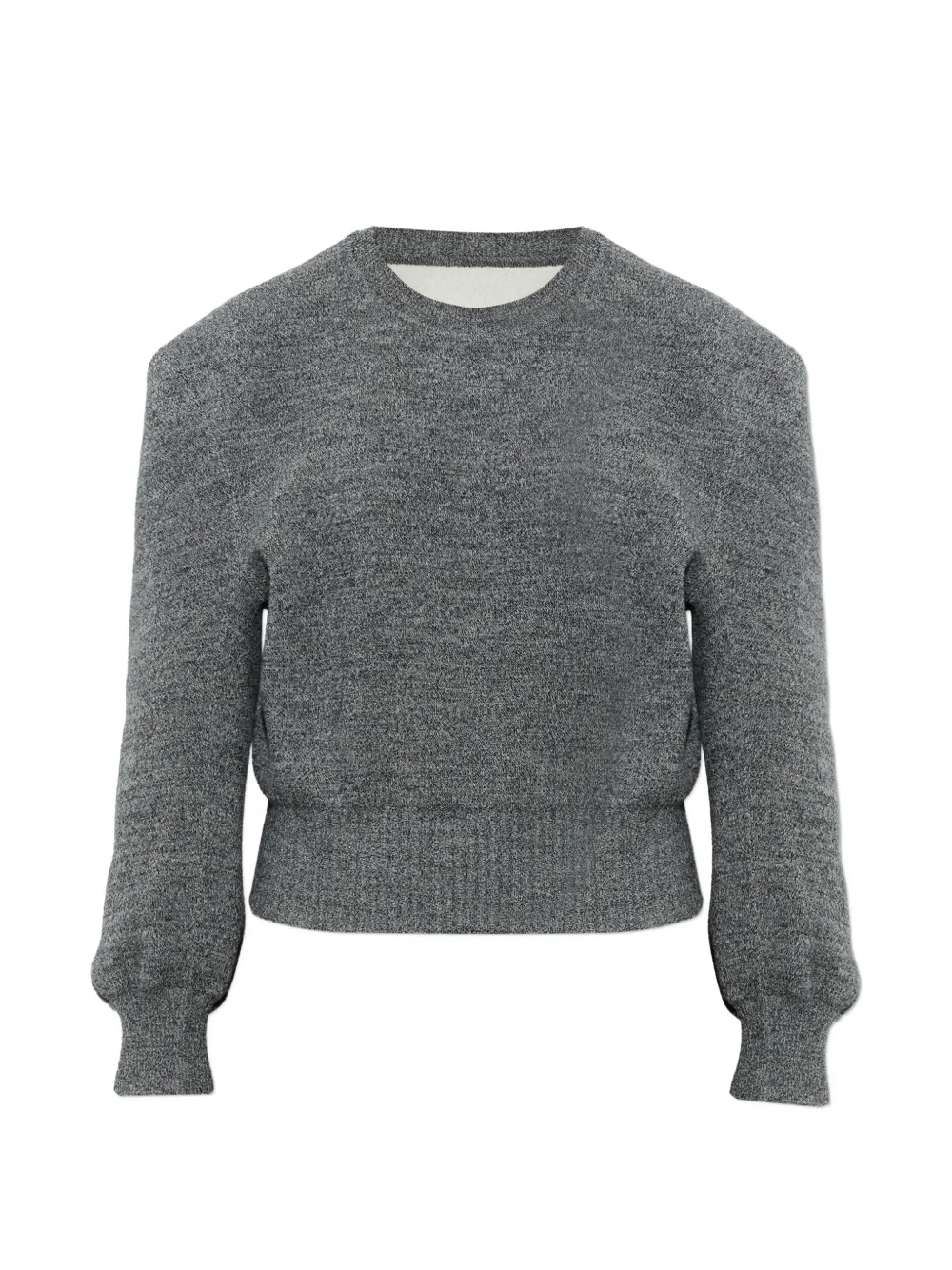 Issey Miyake Handsome Knit round-neck puff-sleeve sweater Grijs