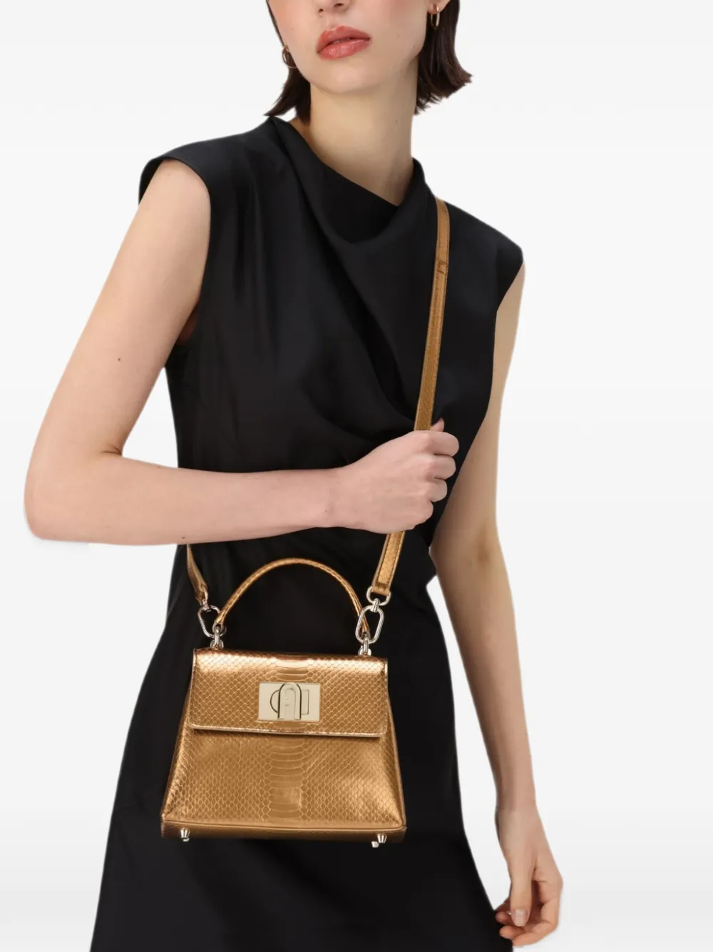 Furla 1927 top-handle mini bag Goud