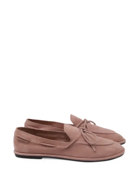 Tory Burch bow suede boat shoes