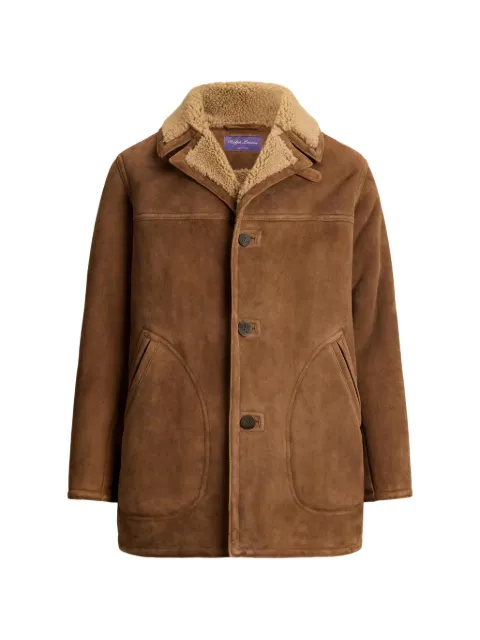 Ralph Lauren Purple Label shearling notch-lapel leather jacket