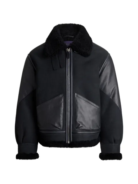 Ralph Lauren Purple Label Lutton shearling-trim leather jacket