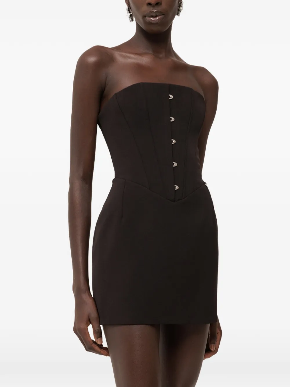 NISSA structured corset mini dress - Black